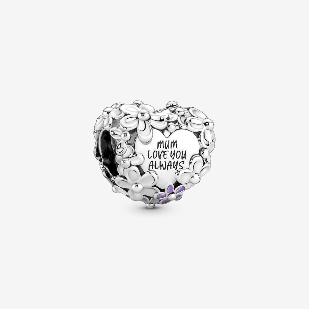 Pandora Mom Daisy Heart Charm