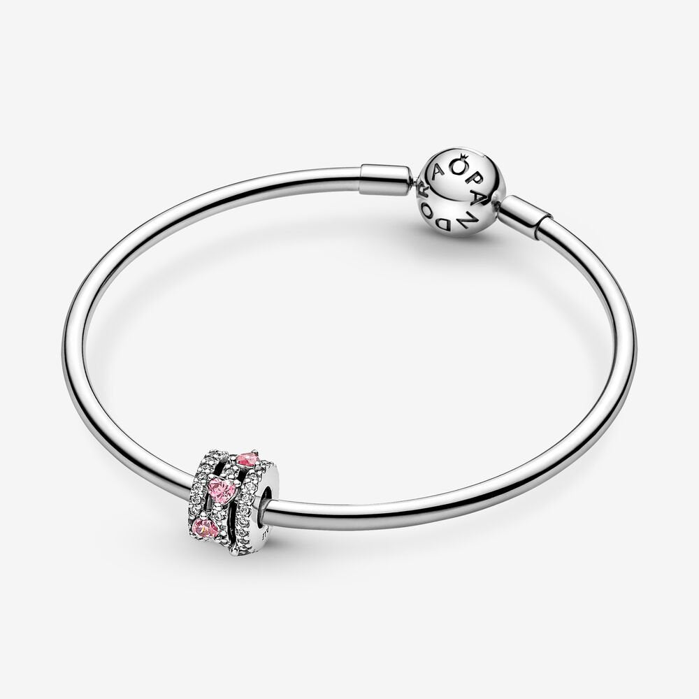Pandora Sparkling Triple Halo Hearts Charm