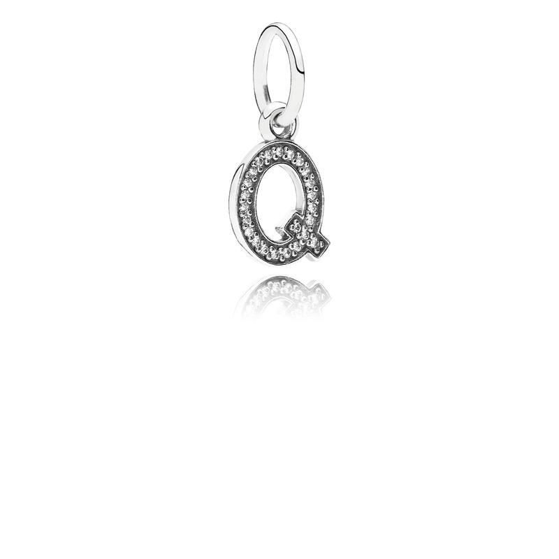 Pandora Dangle Letter &quot;Q&quot; Clear Cubic Zirconia