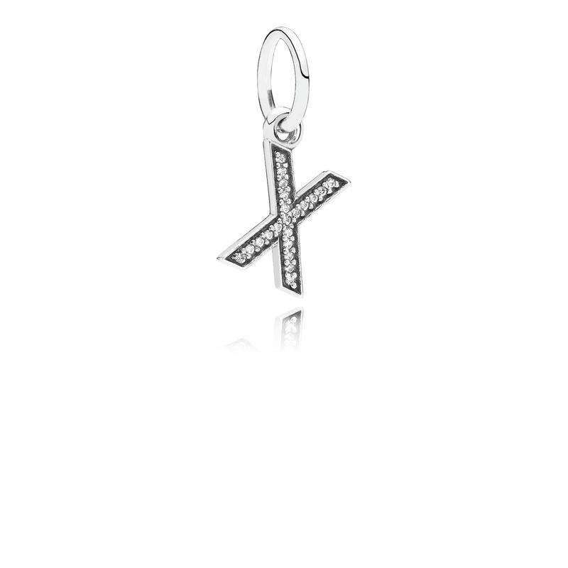 Pandora Dangle Letter &quot;X&quot; Clear Cubic Zirconia