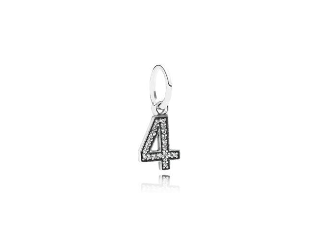 Pandora Dangle Number 4 Clear Cubic Zirconia