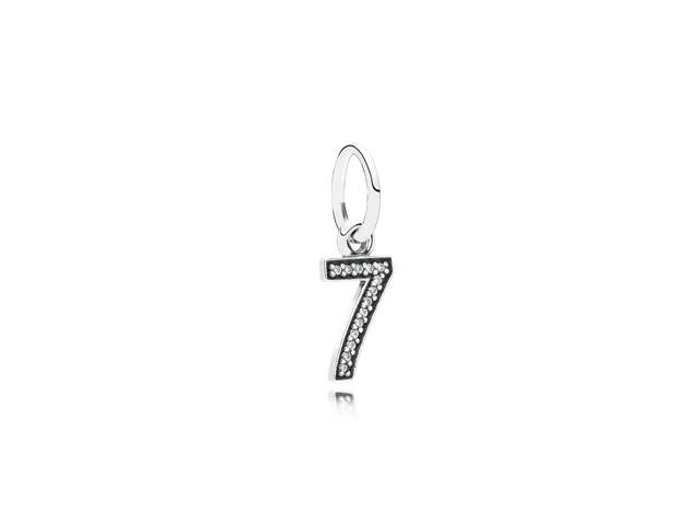 Pandora Dangle Number 7 Clear Cubic Zirconia