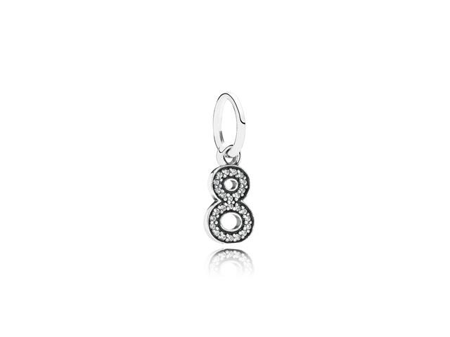 Pandora Dangle Number 8 Clear Cubic Zirconia