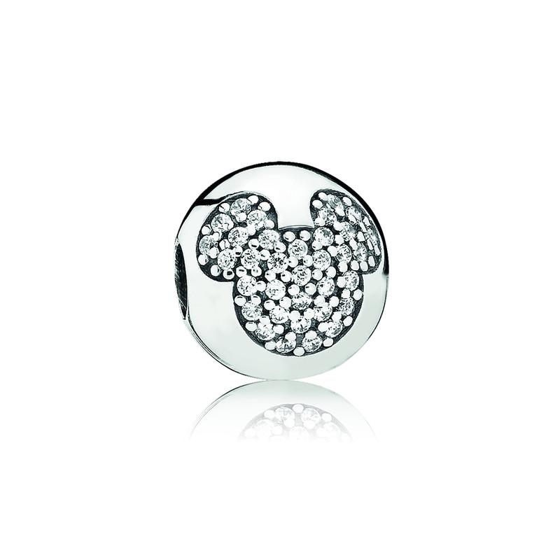 Pandora Disney Mickey Silver Clip With Cubic Zirconia