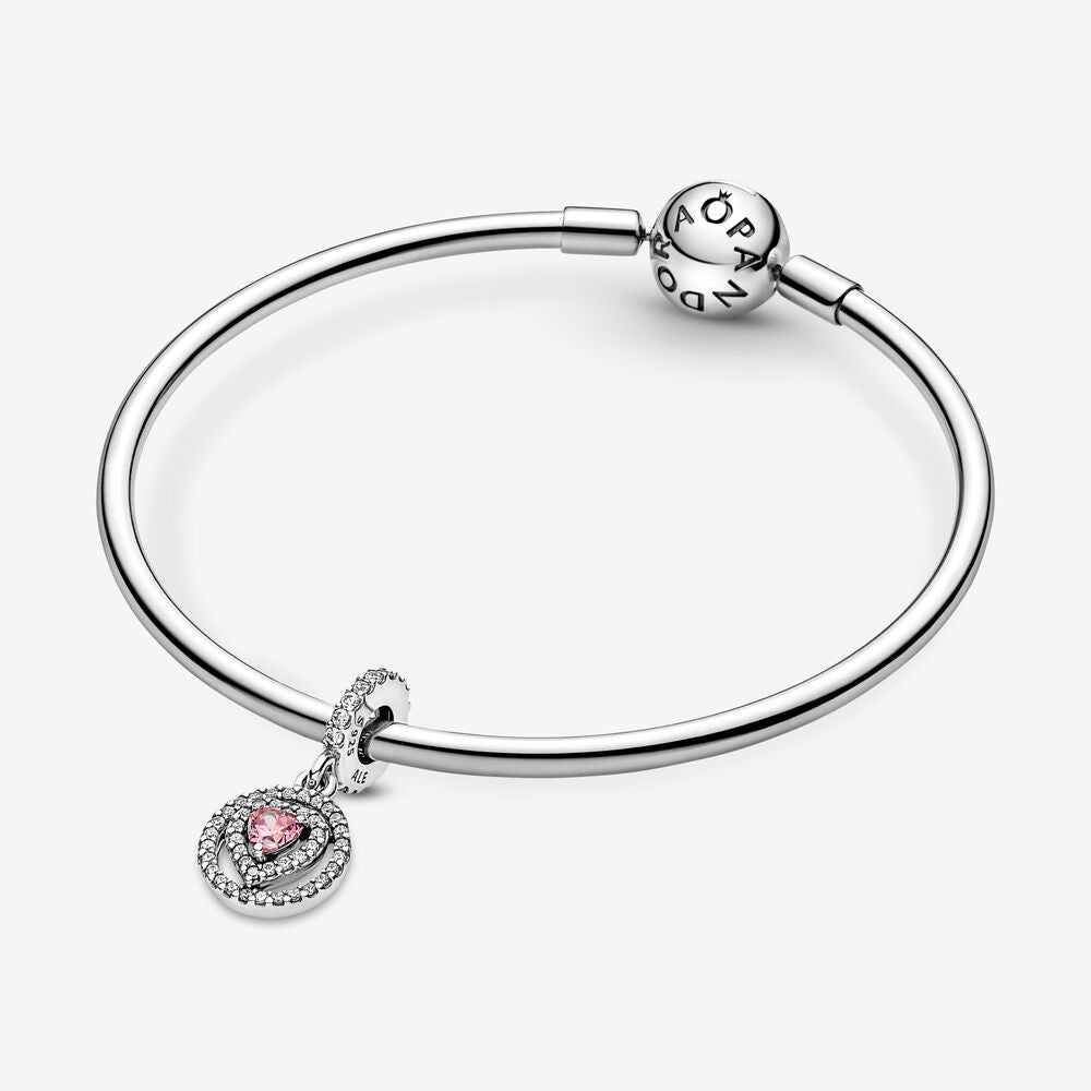 Pandora Sparkling Double Halo Heart Dangle Charm