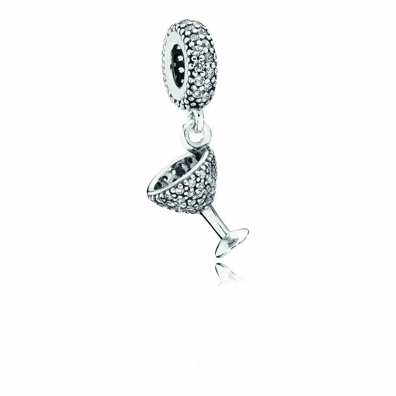 Pandora Pave Cocktail Glass Dangle Charm