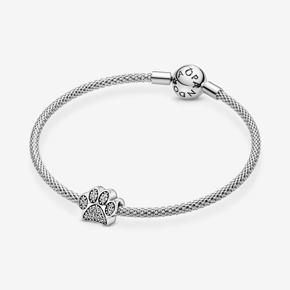 Pandora Sparkling Paw Print Charm 