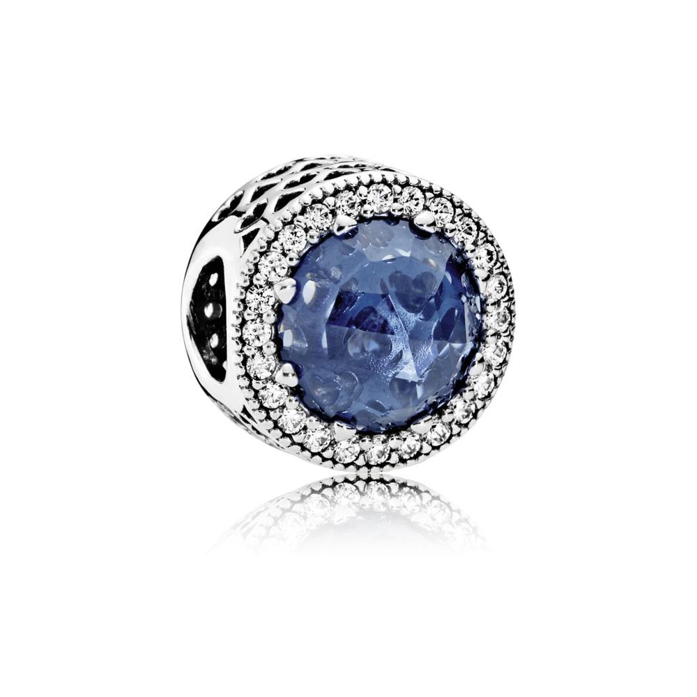 Pandora Charm Radiant Hearts With Moonlight Blue Crystal
