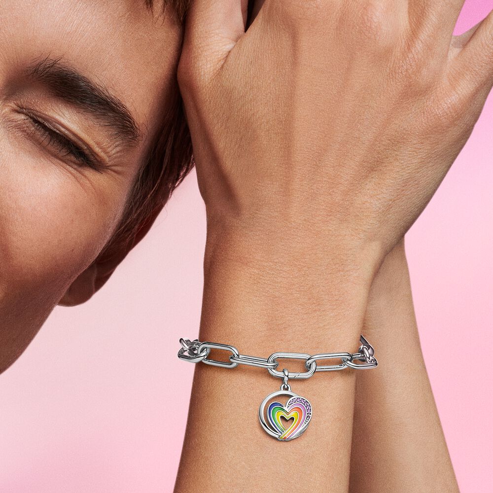 Pandora ME Rainbow Heart of Freedom Medallion