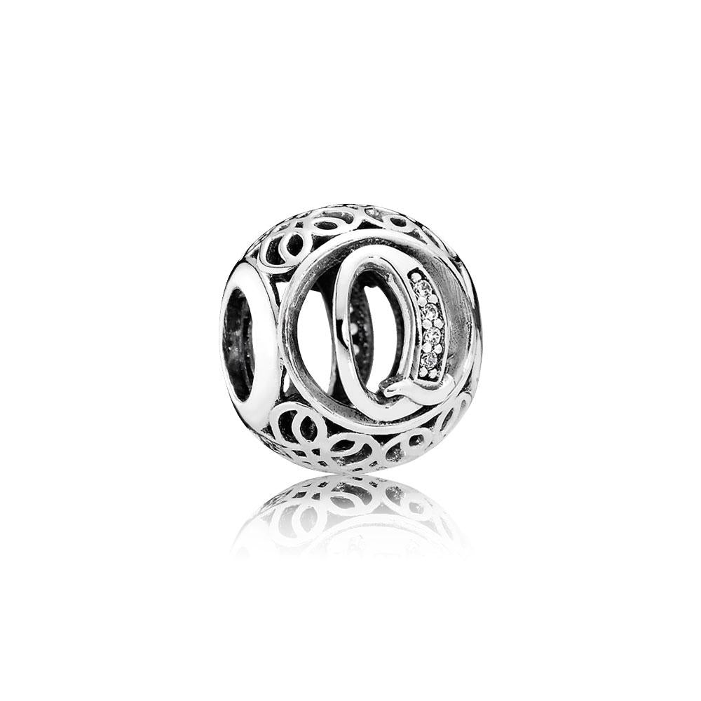 Pandora Charm Letter Q With Clear Cubic Zirconia