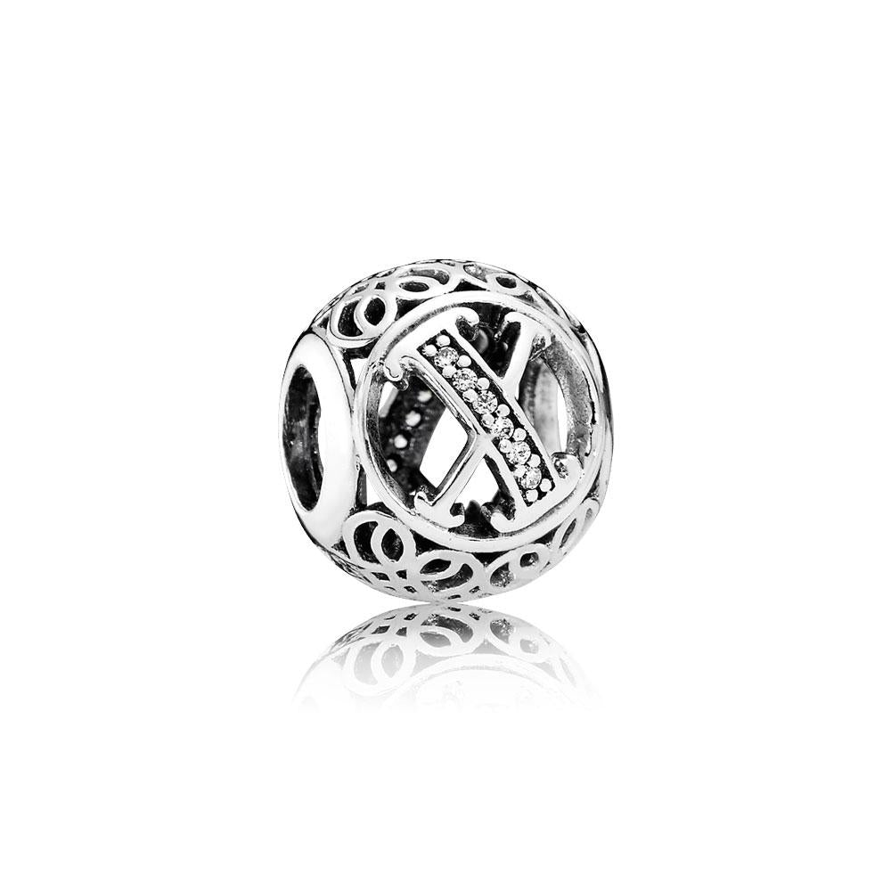 Pandora Charm Letter X With Clear Cubic Zirconia