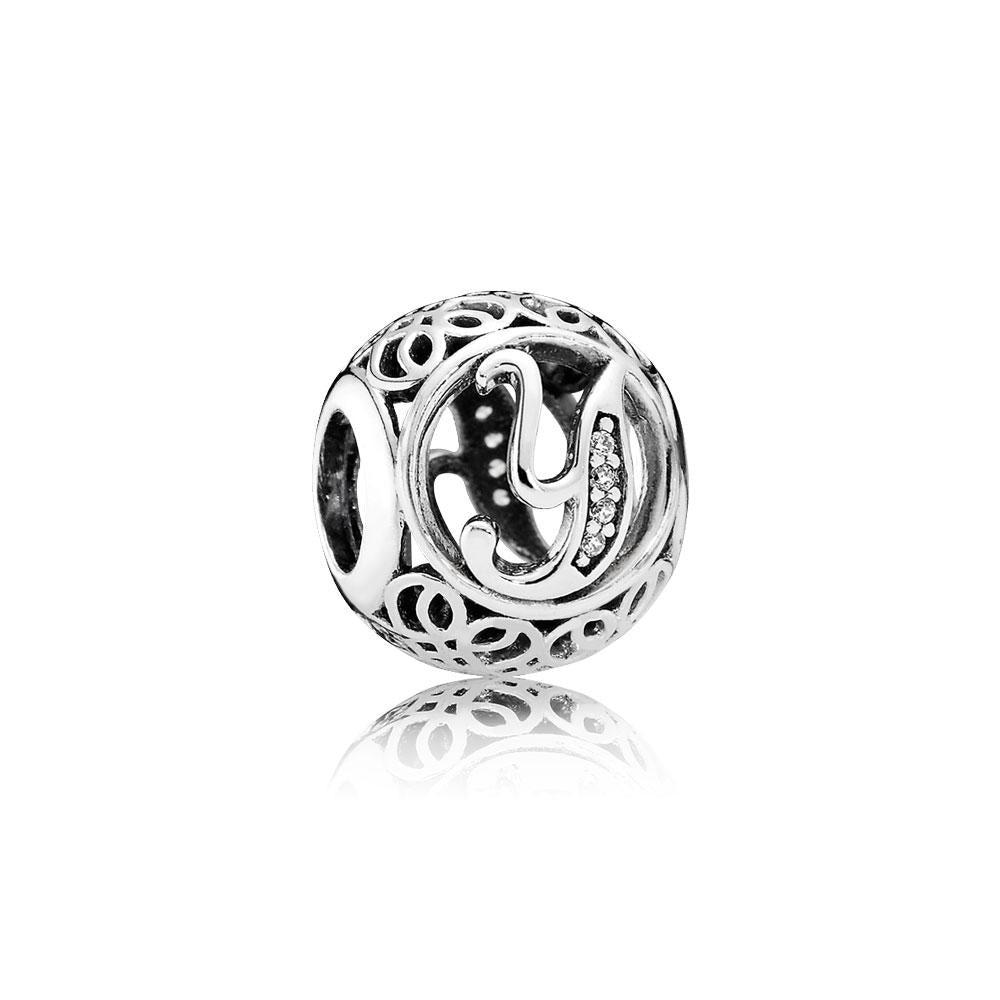 Pandora Charm Letter Y With Clear Cubic Zirconia