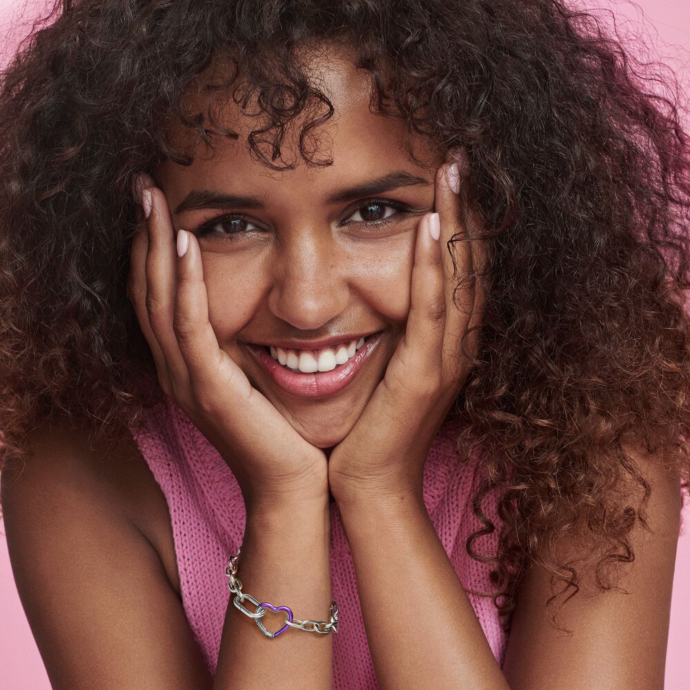 Pandora ME Bright Purple Styling Heart Connector