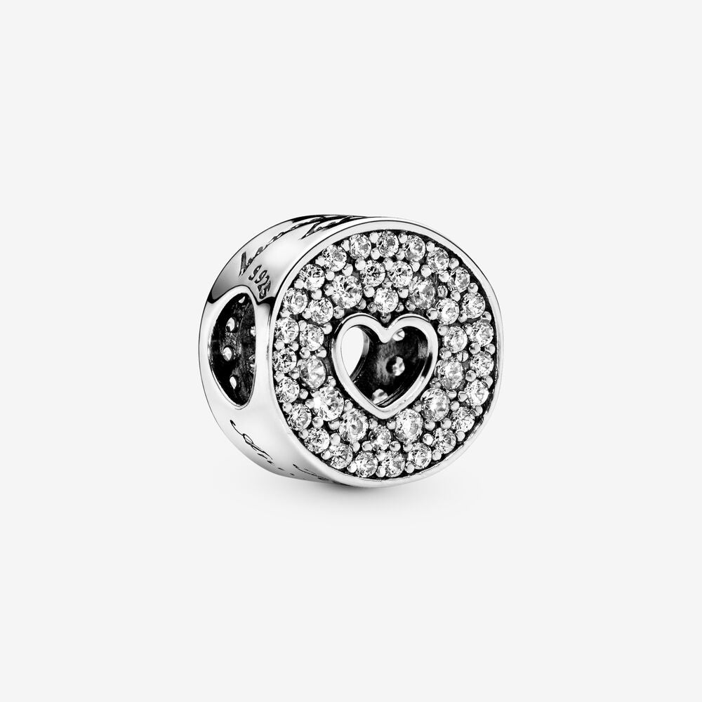 Pandora Pave &amp; Heart Anniversary Charm