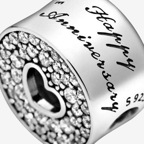 Pandora Pave & Heart Anniversary Charm