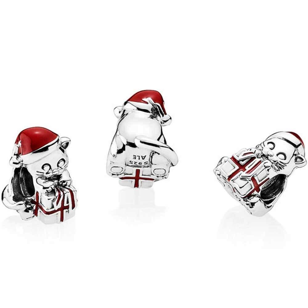 Pandora Christmas Kitten Charm