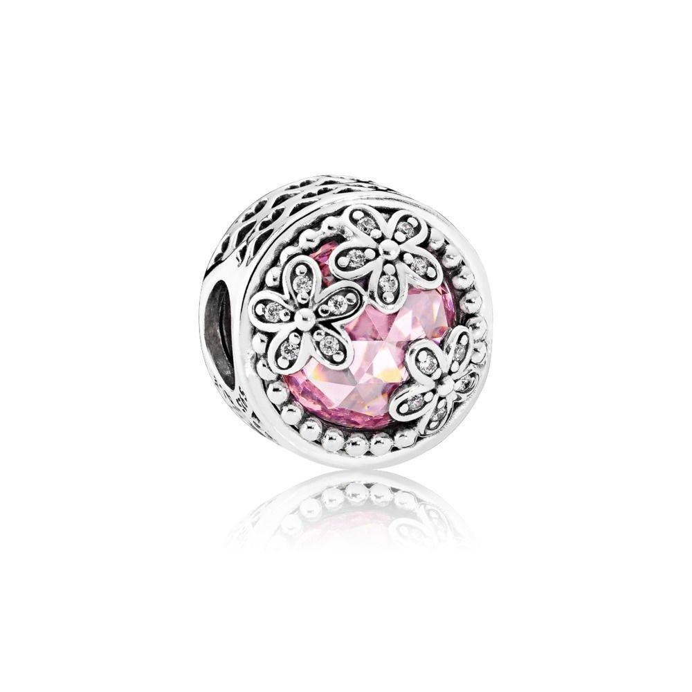 Pink flower clearance charm pandora