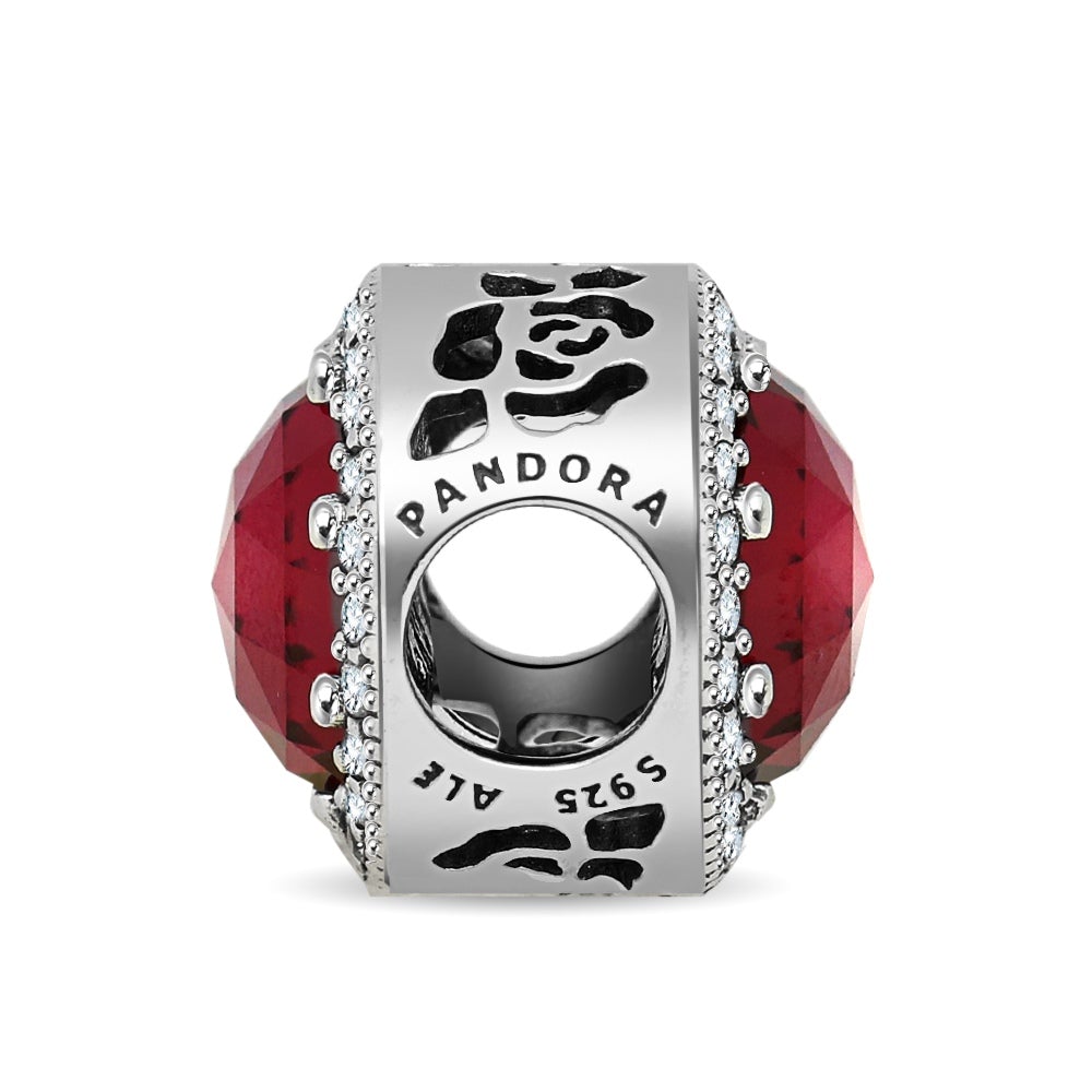 Pandora Disney, Belle&#39;s Beauty and the Beast Pink Rose Charm