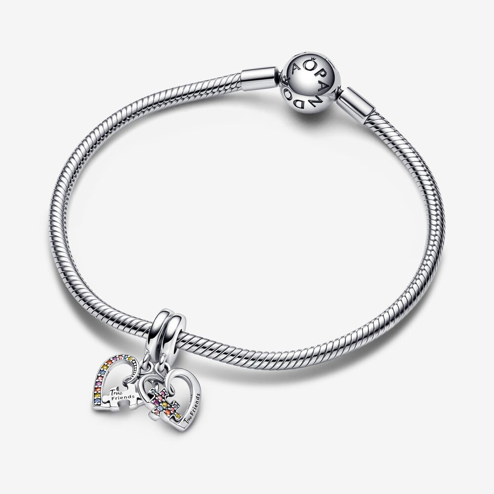 Pandora Puzzle Piece Hearts Splittable Friendship Dangle Charm