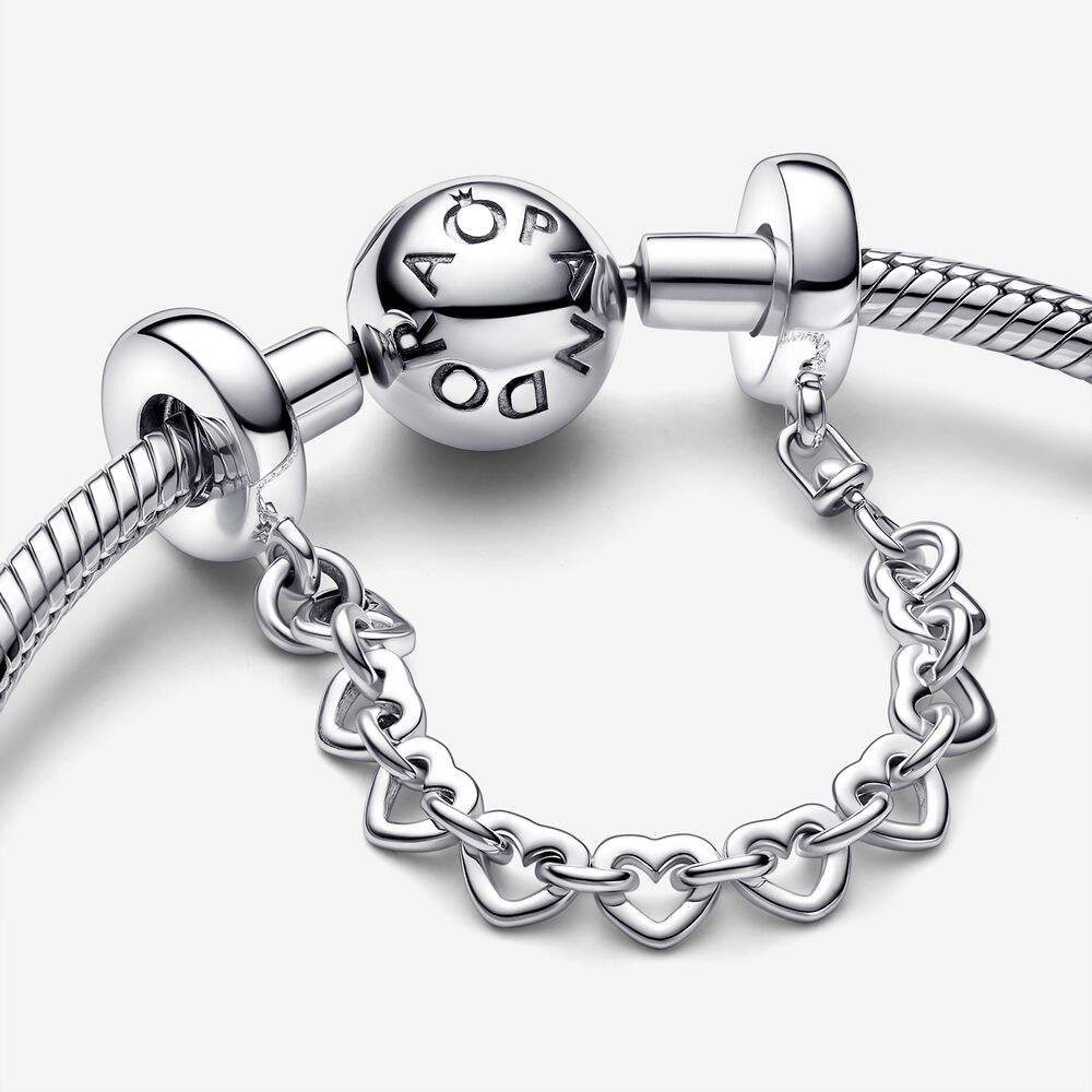Pandora Linked Hearts Safety Chain 