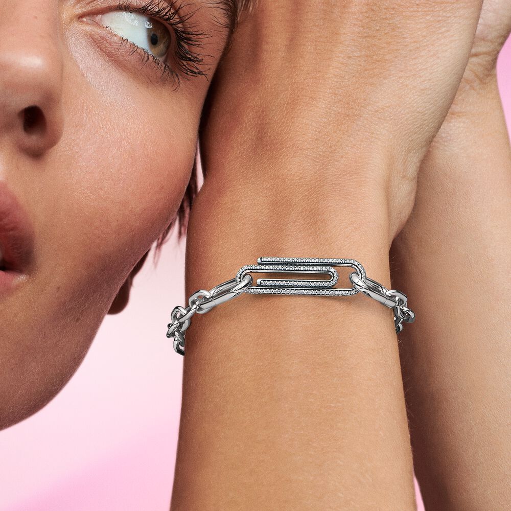 Pandora ME Pave Paperclip Styling Link