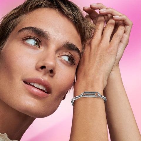 Pandora ME Pave Paperclip Styling Link