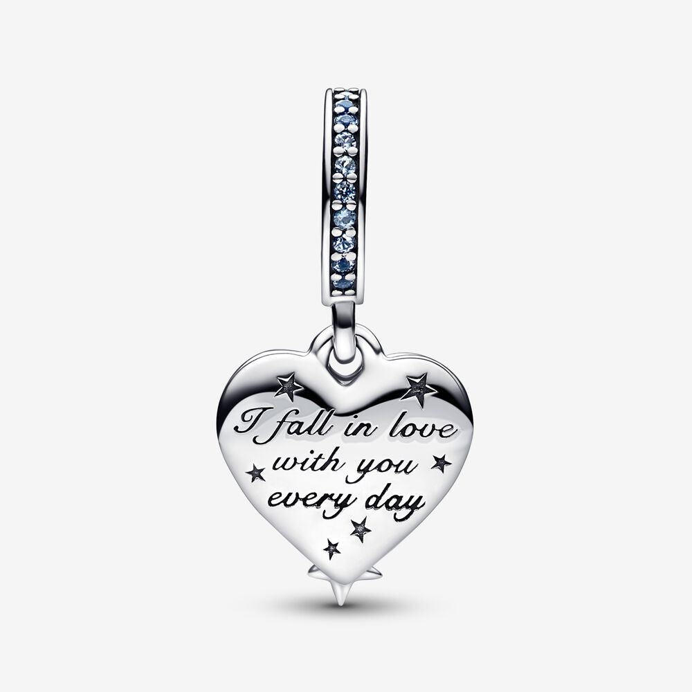 Pandora Celestial Shooting Star Heart Double Dangle Charm 