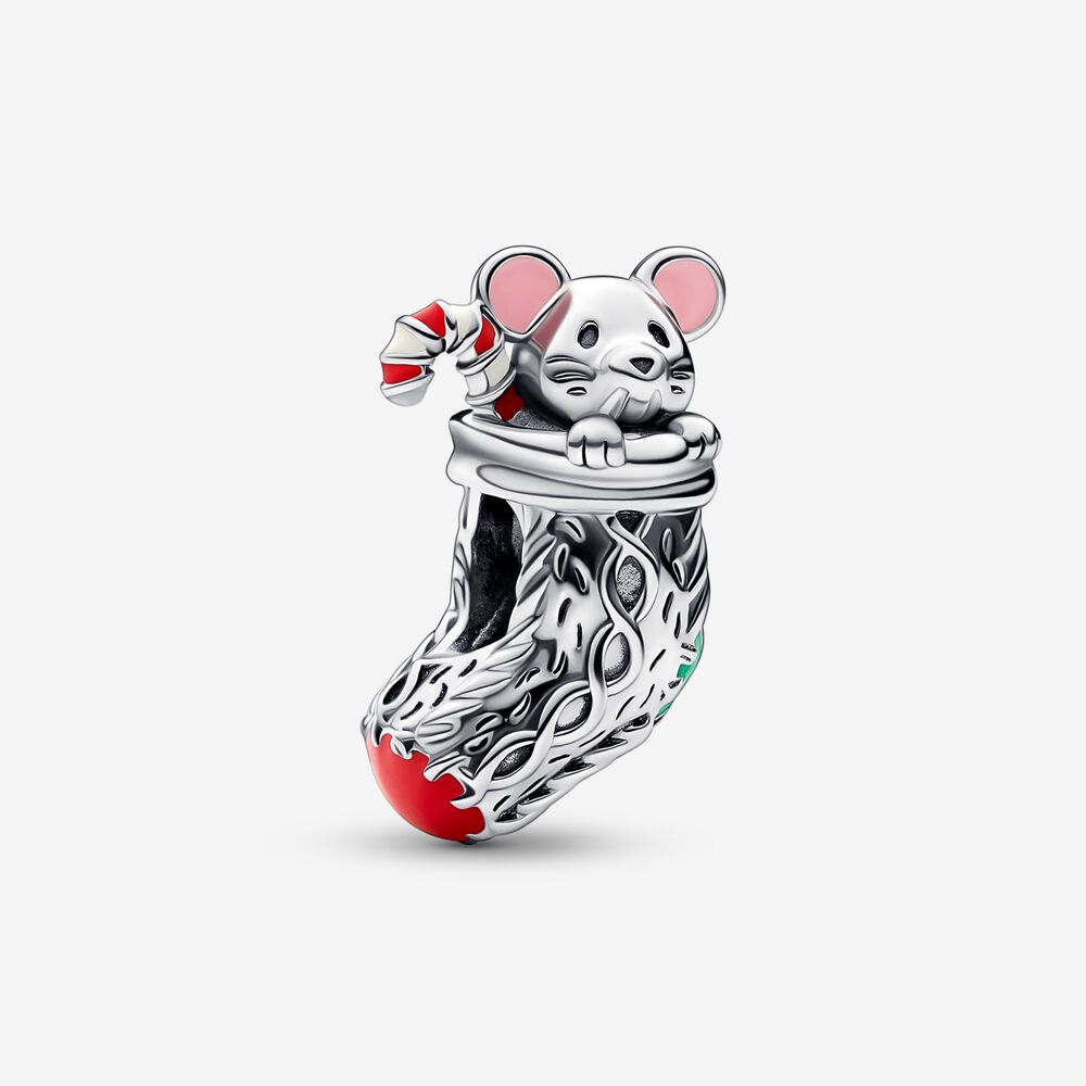 Pandora Festive Mouse &amp; Stocking Charm