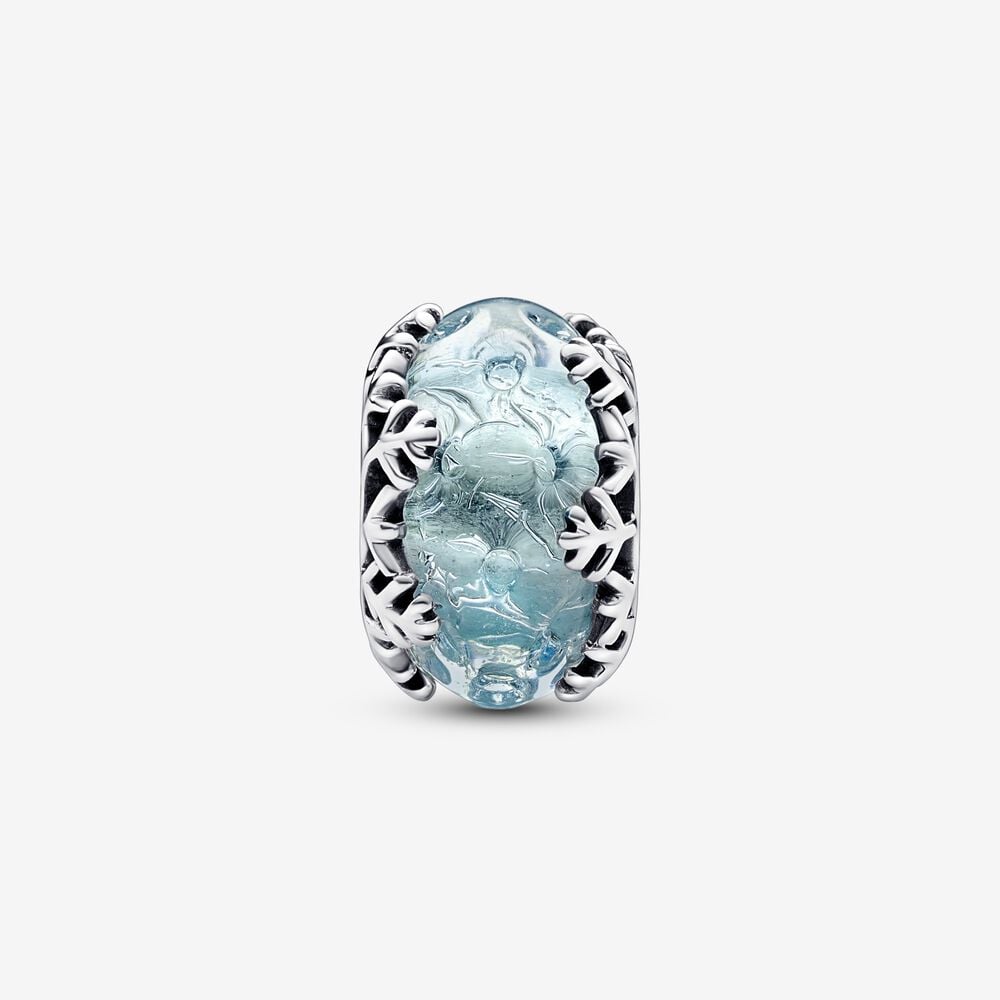 Pandora Winter Blue Snowflake Murano Charm 