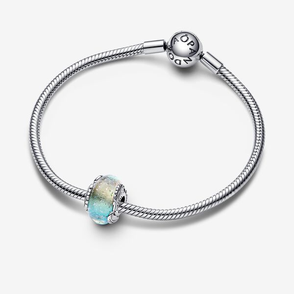 Pandora Multicolour Murano Glass &amp; Curved Feather Charm