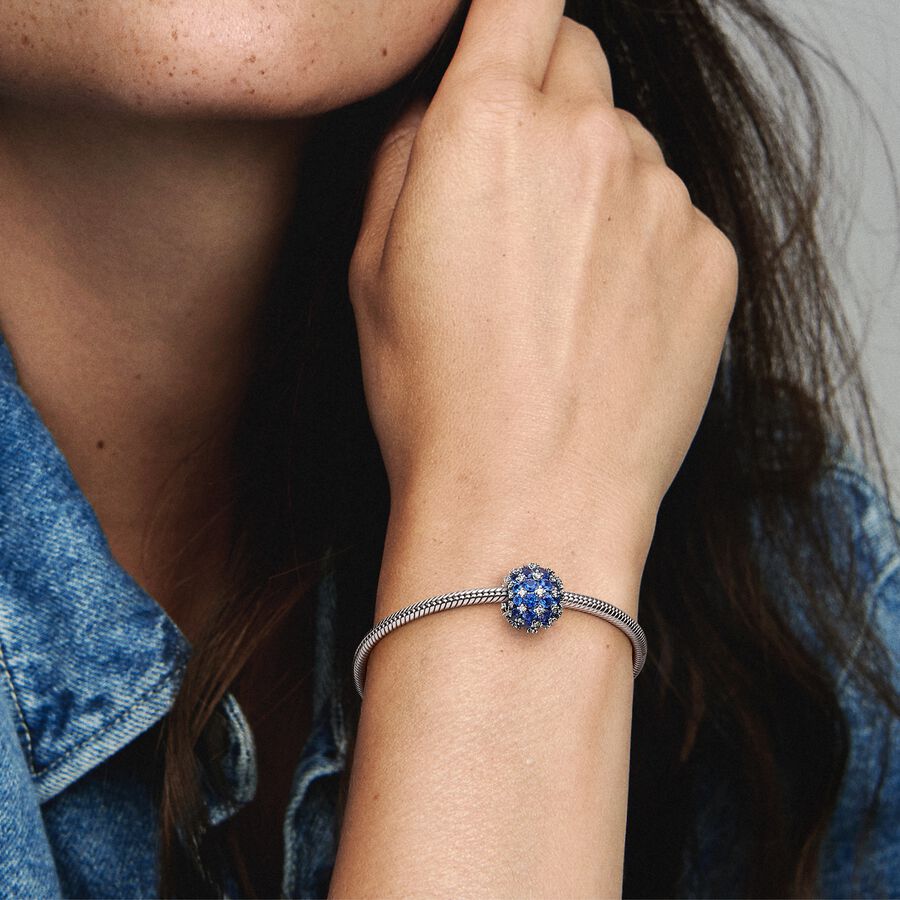 Pandora Sparkling Pave Round Blue Charm