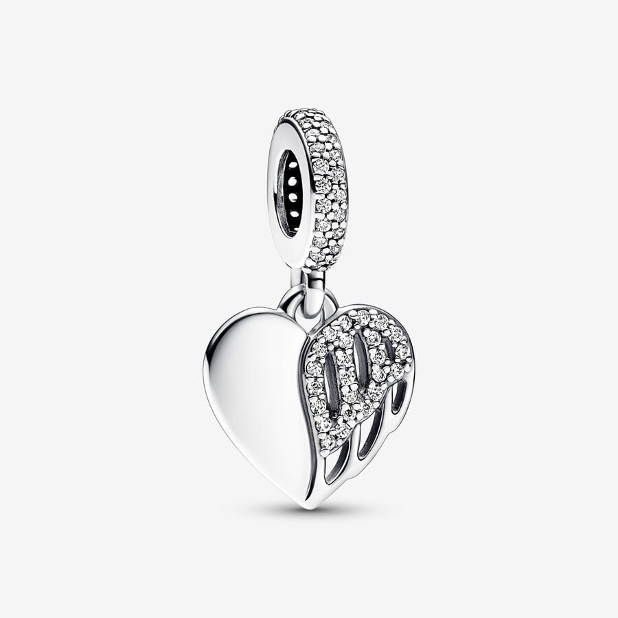 Pandora Heart &amp; Angel Dangle Charm
