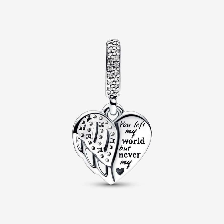 Pandora Heart &amp; Angel Dangle Charm