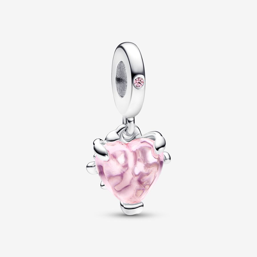 Pandora Pink Family Tree &amp; Heart Dangle Charm