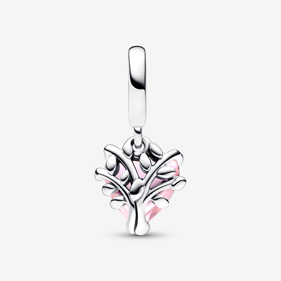 Pandora Pink Family Tree &amp; Heart Dangle Charm
