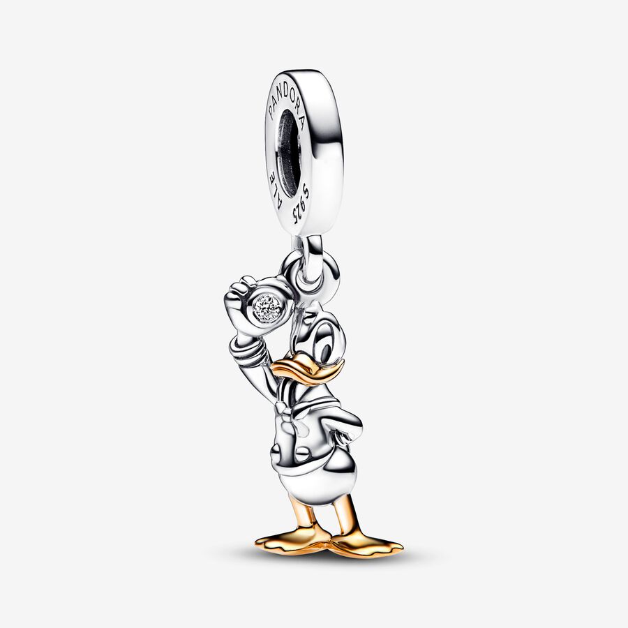 Pandora Disney 100th Anniversary Donald Duck Lab-grown Diamond Dangle Charm