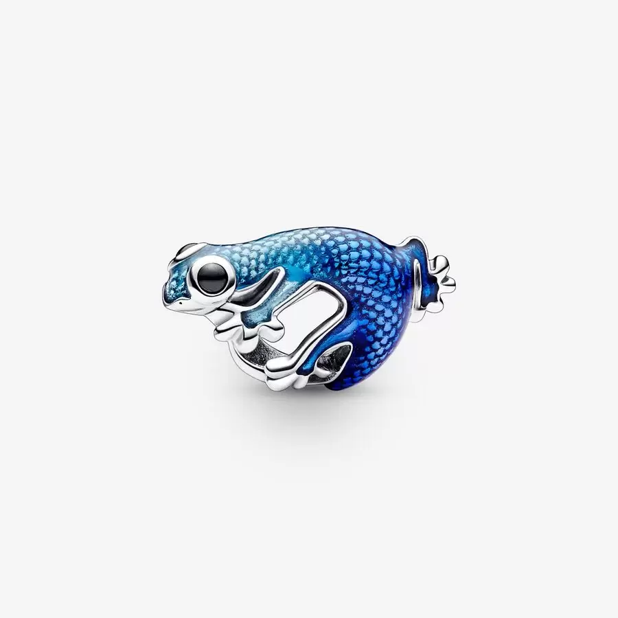 Pandora the Metallic Blue Gecko Charm