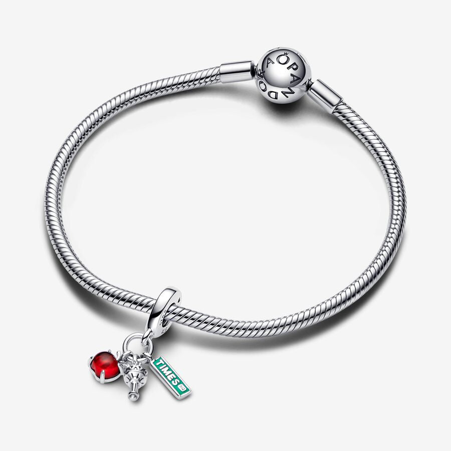 Pandora NYC Apple, Torch and Street Sign Triple Dangle Charm