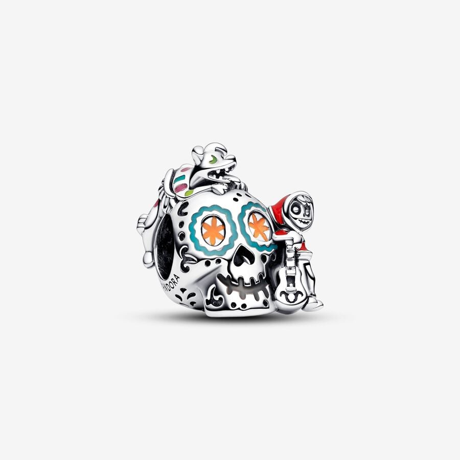 Pandora Disney Pixar Coco Miguel &amp; Dante Skull Glow-in-the-dark Charm
