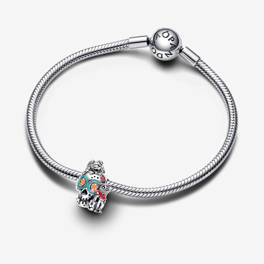 Pandora Disney Pixar Coco Miguel &amp; Dante Skull Glow-in-the-dark Charm