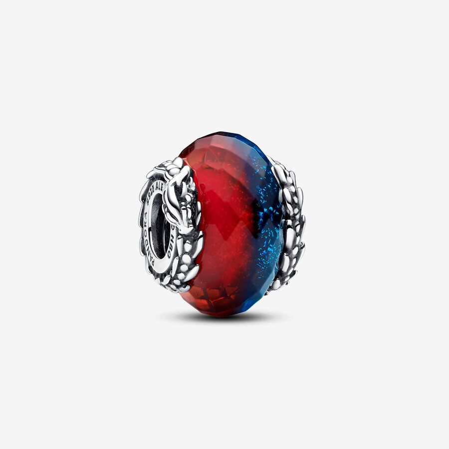 Pandora Game of Thrones Ice &amp; Fire Dragons Dual Murano Glass Charm