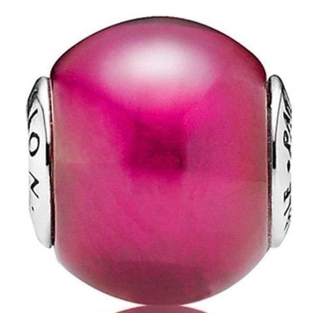 Pandora Charm in Silver with Smooth Synthetic Ruby