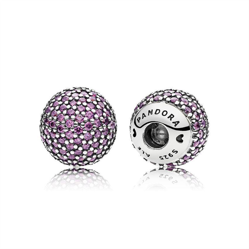 Pandora Purple Pave End Caps Charm