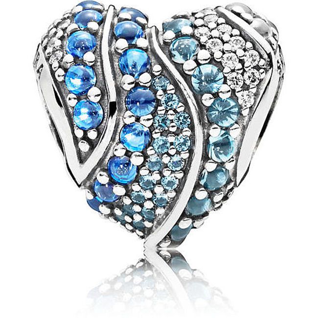 Pandora Blue Water Heart Charm