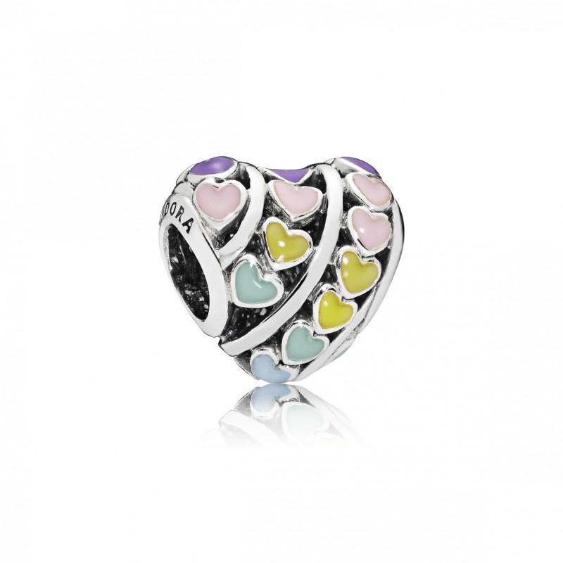 Pandora Rainbow Hearts Charm