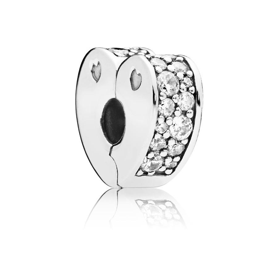 Pandora Clear Pave Heart Clip Charm