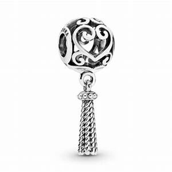 Pandora Ornate Hearts Tassel Dangle Charm