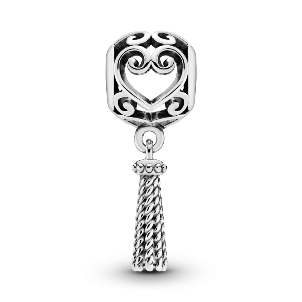 Pandora Ornate Hearts Tassel Dangle Charm