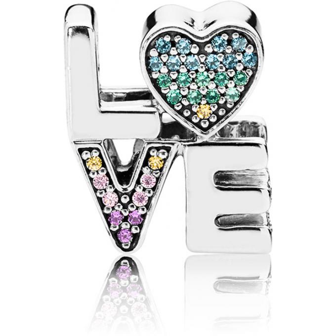 Pandora Rainbow Pave Love Charm