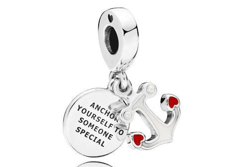 Pandora Anchor & Hearts Dangle Charm